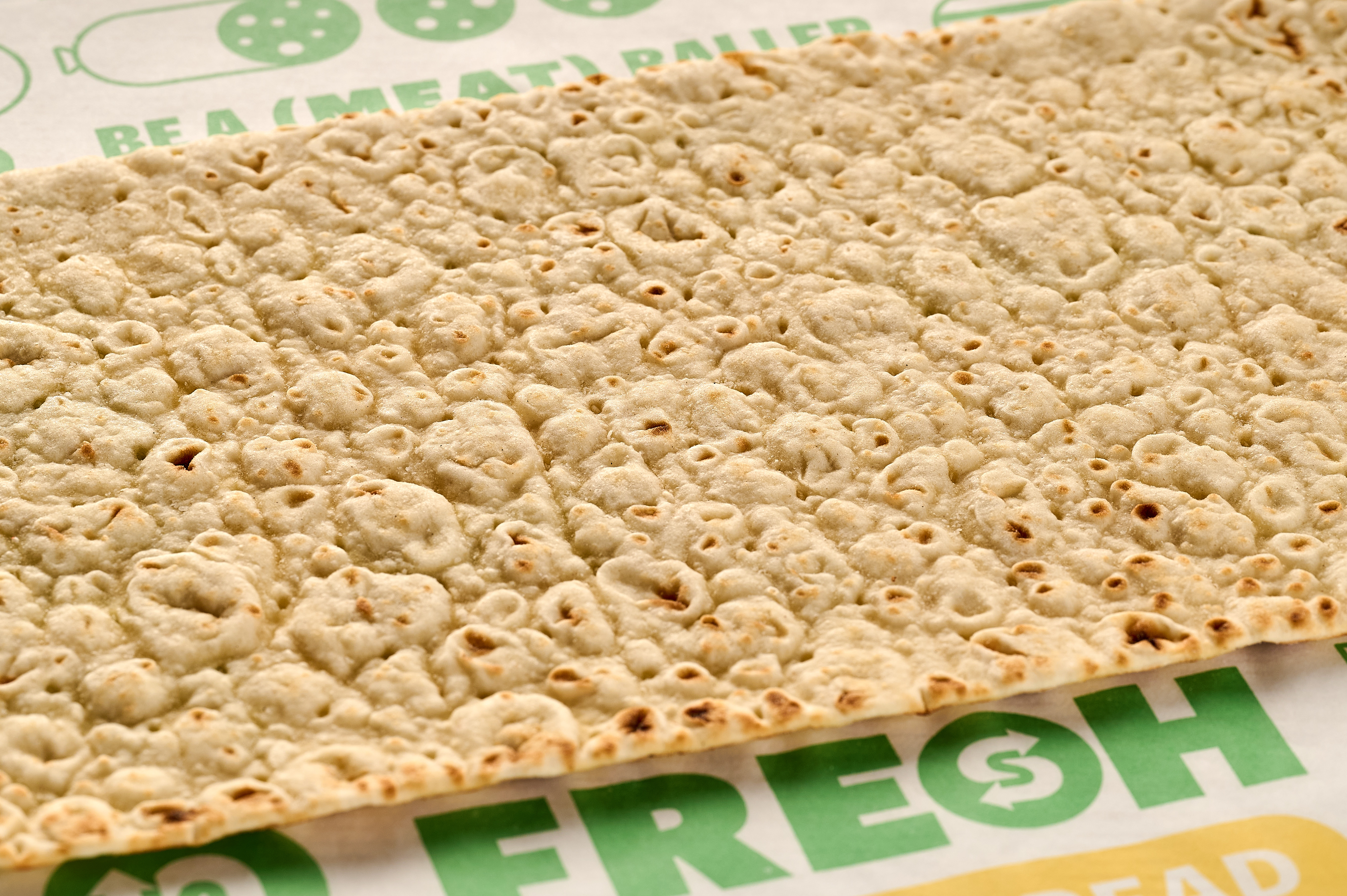 Subway's new lavash-style flatbread on Subway sandwich paper